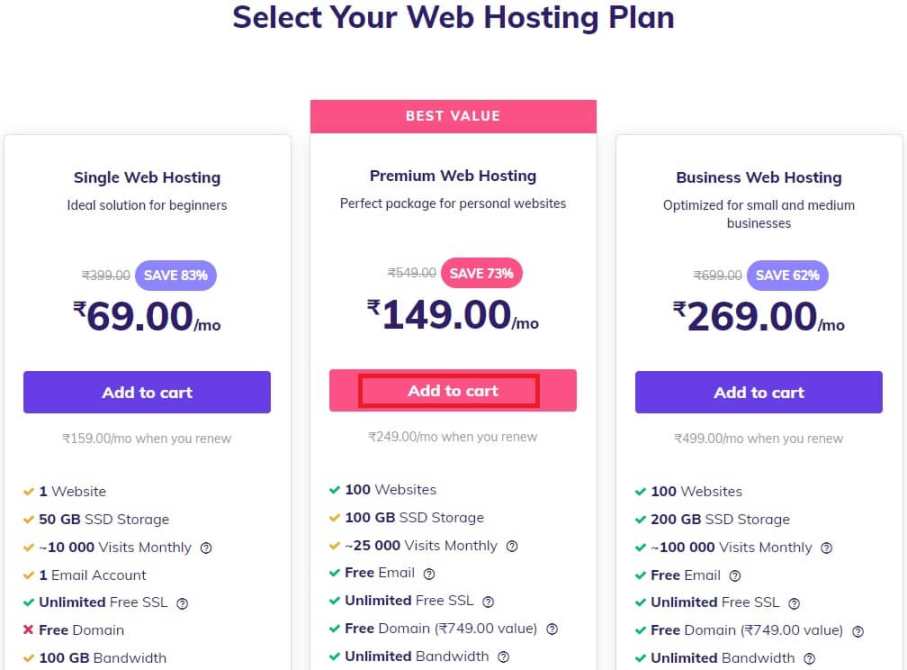 hostinger hosting plan